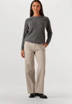 grijze selected femme trui slflulu ls knit o-neck