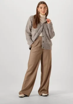 grijze selected femme vest slfalva ls knit cardigan