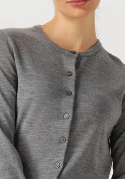 grijze selected femme vest slfthea ls knit merino cardigan