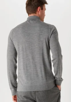 grijze selected homme coltrui slhtray ls knit merino roll neck