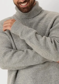 grijze selected homme coltrui slhcody ls knit relaxed roll neck