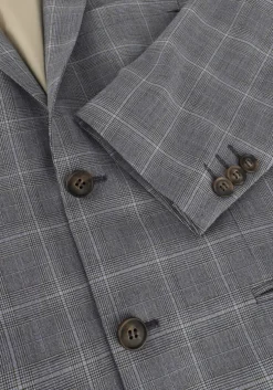 grijze selected homme colberts slhslim-liam grey/blue check blz flex b