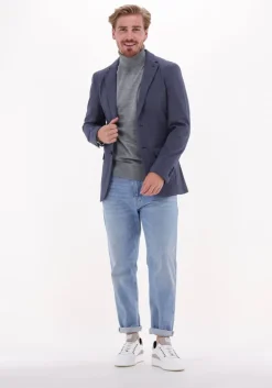 grijze selected homme coltrui town merino coolmax knit roll b