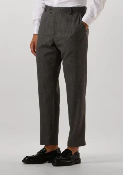 grijze selected homme pantalon slhslim-reed wool trs