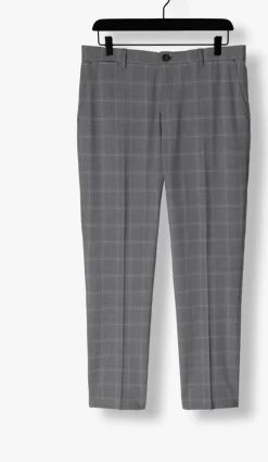 grijze selected homme pantalon slhslim-liam grey/blue check trs flex b