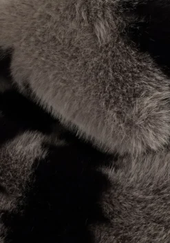 grijze silvian heach faux fur jas long furr coat lemos