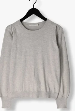 grijze summum trui round neck sweater soft viscose polyamide knit