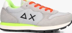grijze sun68 lage sneakers boys tom fluo