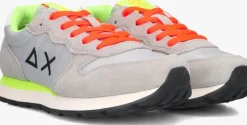 grijze sun68 lage sneakers boys tom fluo