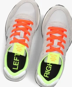 grijze sun68 lage sneakers boys tom fluo