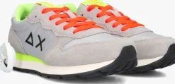 grijze sun68 lage sneakers boys tom fluo
