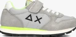 grijze sun68 lage sneakers boys tom fluo