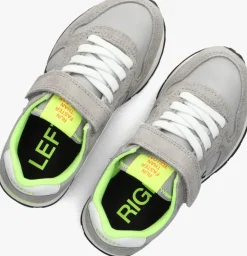 grijze sun68 lage sneakers boys tom fluo