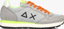 grijze sun68 lage sneakers tom fluo