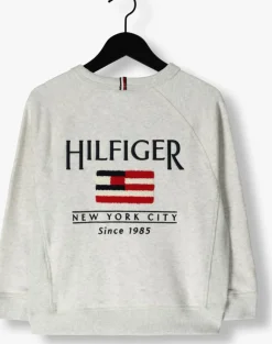 grijze tommy hilfiger trui hilfiger flag relaxed sweatshirt