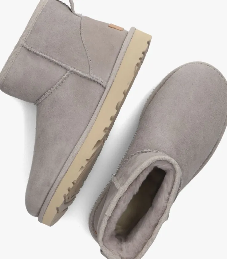 grijze ugg vachtlaarzen w classic mini ii