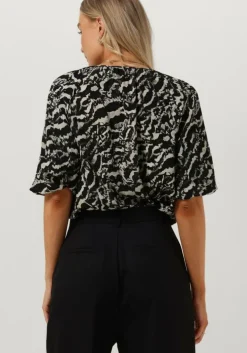 grijze vanilia blouses puff sleeve top