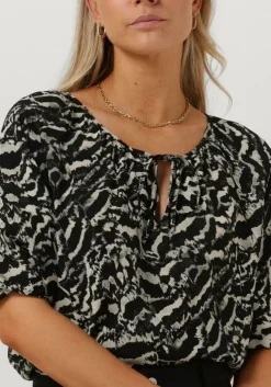 grijze vanilia blouses puff sleeve top