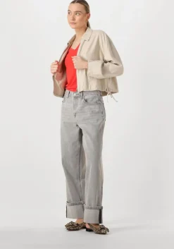 grijze withblack straight leg jeans wblhazel grey turn up jeans