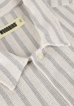 grijze woodbird casual overhemd wbbanks weeve shirt