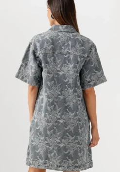grijze y.a.s. maxi jurk yasflamera ss denim shirt dress