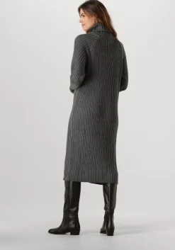 grijze y.a.s. midi jurk yasmavi knit midi rollneck dress