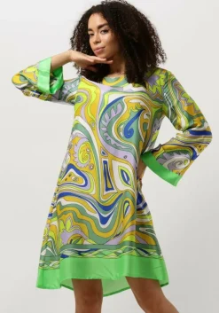 groene ana alcazar mini jurk swing dress