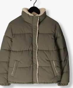 groene another label gewatteerde jas mille teddy puffer