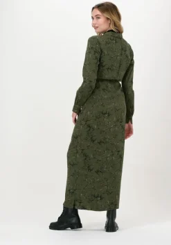 groene another label maxi jurk chaniwa dress l/s