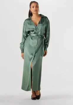 groene another label midi jurk noel dress l/s