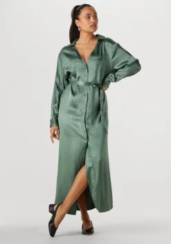 groene another label midi jurk noel dress l/s