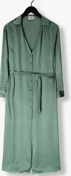 groene another label midi jurk noel dress l/s