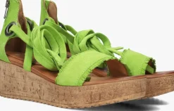 groene ayana sandalen met hak 722007