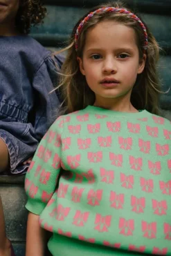 groene call me frankie trui bow knitted t-shirt