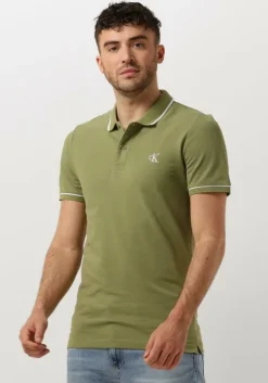 groene calvin klein polo tipping slim polo
