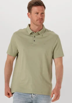 groene calvin klein polo ss supima chest emb