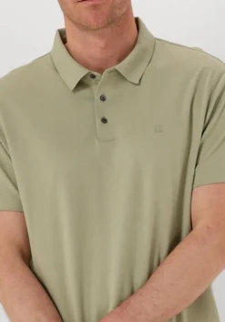 groene calvin klein polo ss supima chest emb