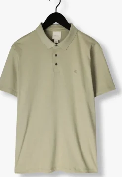 groene calvin klein polo ss supima chest emb