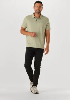 groene calvin klein polo ss supima chest emb