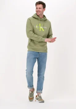 groene calvin klein sweater seasonal monogram regular