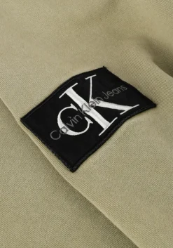 groene calvin klein sweater washed badge crew neck