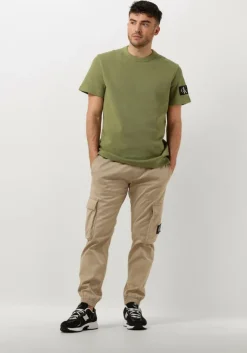 groene calvin klein t-shirt badge waffle tee