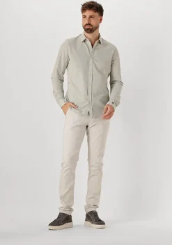 groene cast iron casual overhemd long sleeve shirt tec dobby jersey stripe