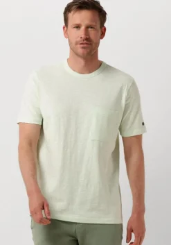 groene cast iron t-shirt short sleeve r-neck regular fit cotton slub