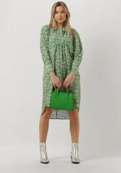 groene co'couture midi jurk perry volume dress