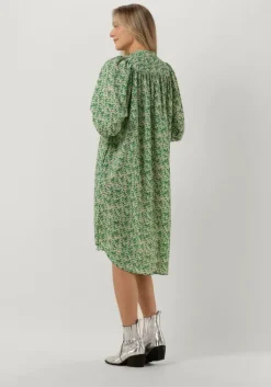 groene co'couture midi jurk perry volume dress