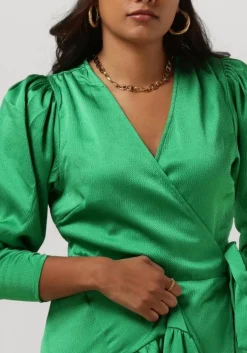 groene co'couture midi jurk mira wrap dress