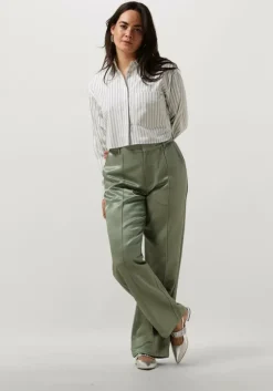 groene colourful rebel pantalon wende satin pintuck low pants