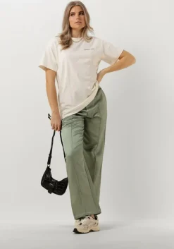 groene colourful rebel pantalon wende satin pintuck low pants