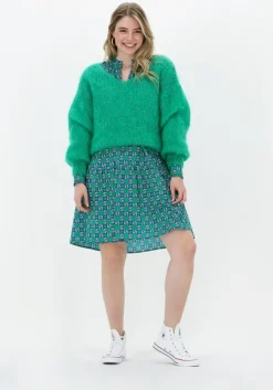 groene dea kudibal mini jurk kindra ns (co) - dress with balloon sleeves